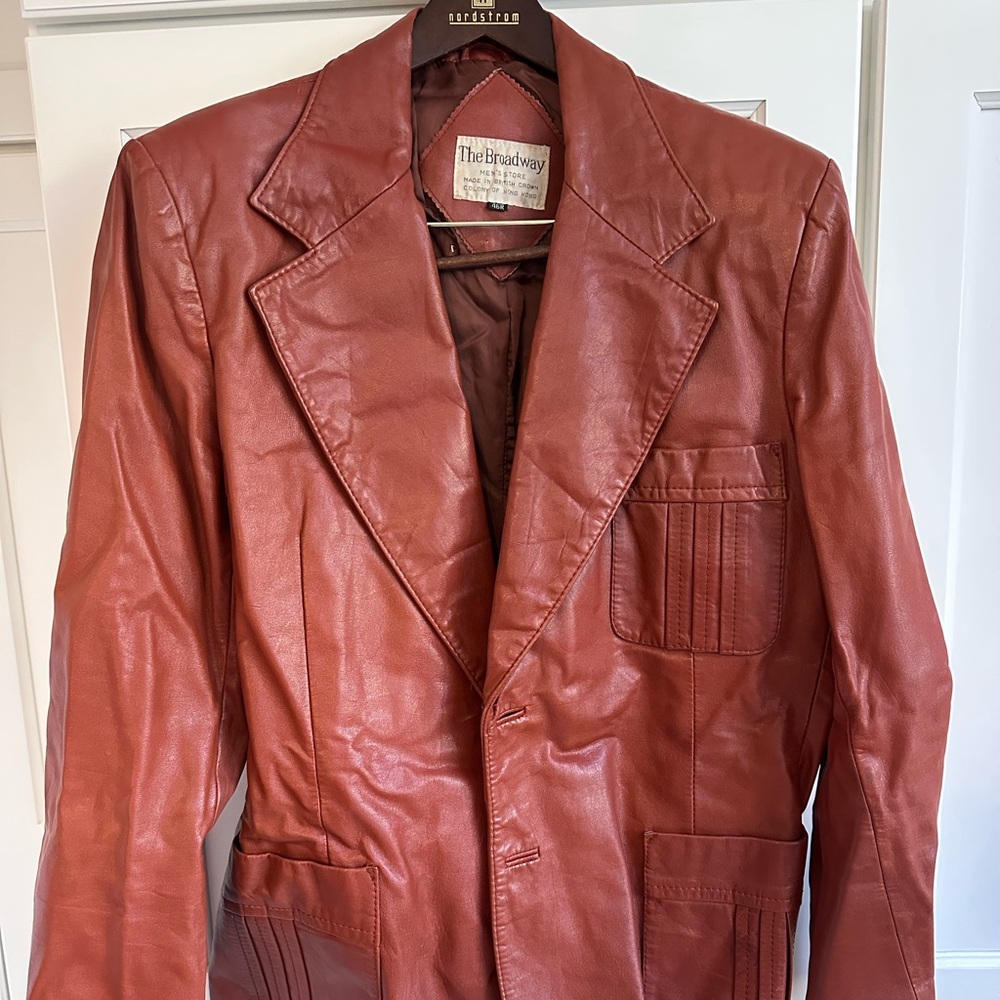 Vintage Rust Colored Leather Jacket 1960s